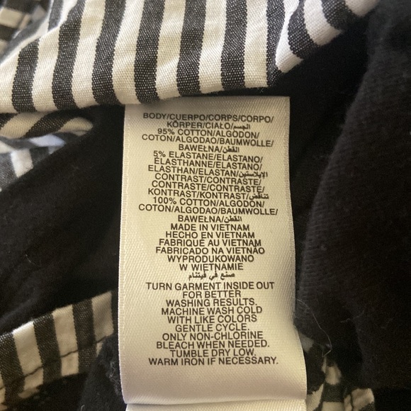 Jones NY black and white top with stripes medium - Picture 7 of 12